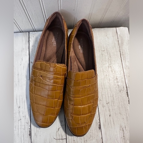 Rockport Women’s Total Motion Croc-Embossed Loafers Tan Leather Size 9 - Picture 8 of 15